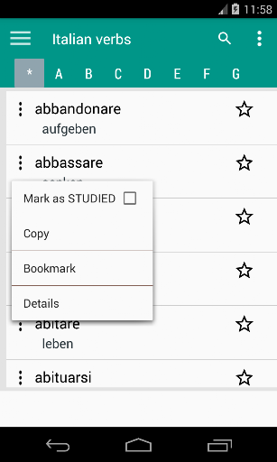 Tägliche italienische Verben