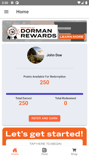 Android application Dorman Rewards screenshort
