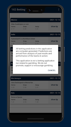 1X2 Football Prediction Screen 3