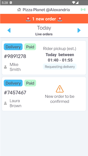 Tablevibe Order Management Screen 2