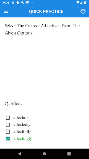 Quick Grammar Practice Screen 3