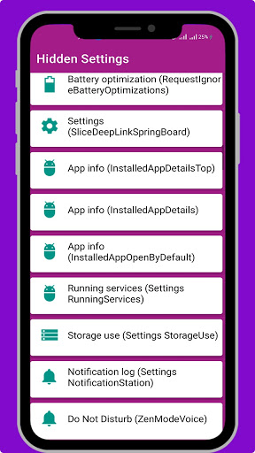 Hidden Android Settings