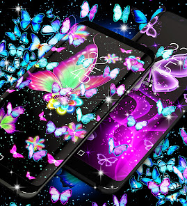 Screenshot 12 Fondo de mariposa de neón android