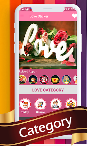 Android application love chat Stickers screenshort
