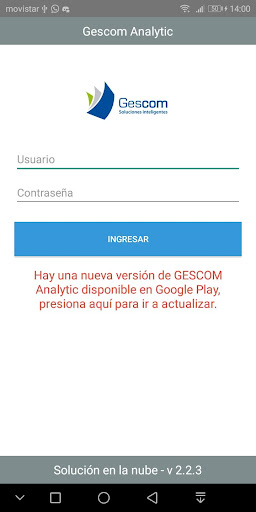 Android application Gescom Analytics Lecturas screenshort