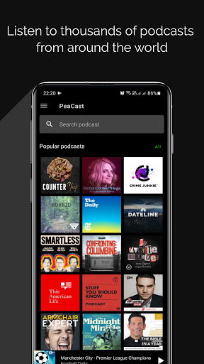 Android application PeaCast - Podcast player screenshort