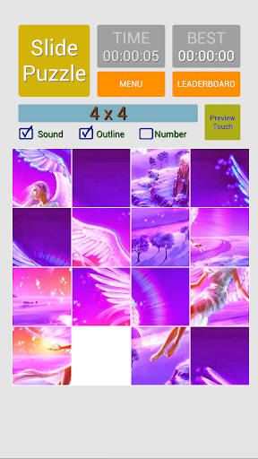 Android application Sliding Puzzle screenshort