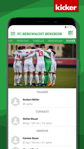 Android application FC Bergwacht Berzbuir screenshort