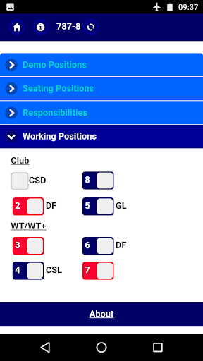 Android application Working Positions Plus screenshort