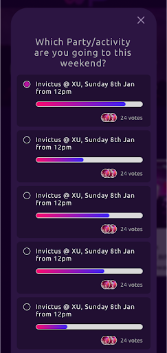 Which Party? Events for you Screen 3