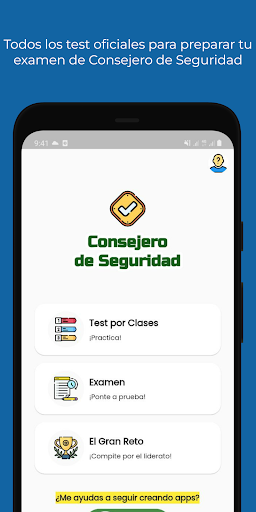 Android application Test Consejero de Seguridad screenshort