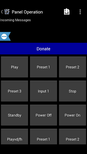 Android application UDP TCP Server screenshort
