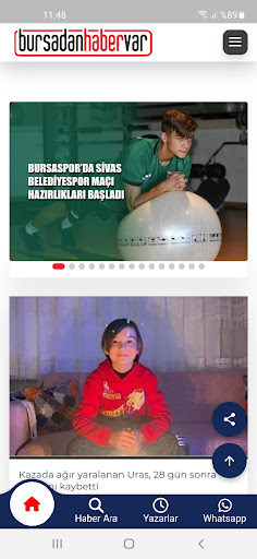 Android application Bursadan Haber Var screenshort