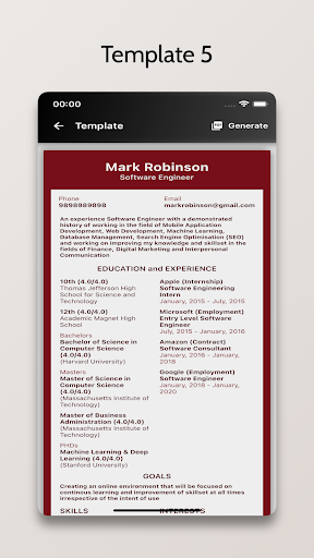 Screenshot of Resume+ - CV Generator