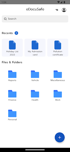 Android application eDocuSafe screenshort
