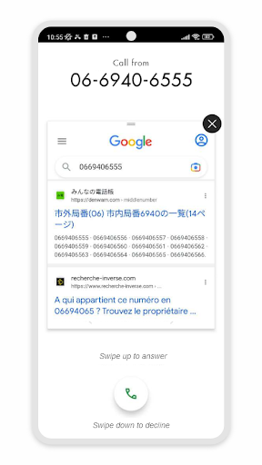 Tel-No Search : whos calling? Screen 2