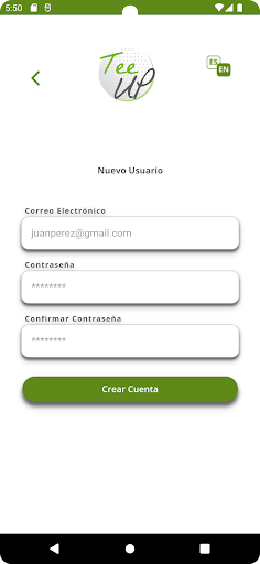 TeeUp Screen 2