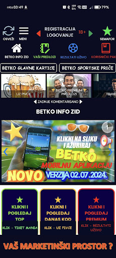 Android application BETKO screenshort
