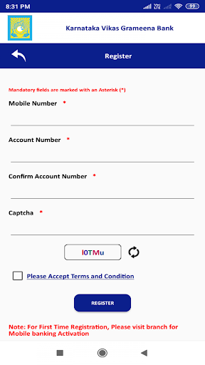 Android application KVGB Mobile Banking screenshort