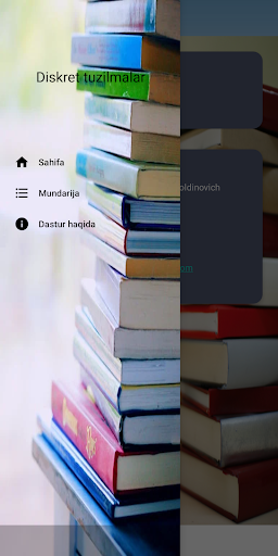 Android application Diskret tuzilmalar screenshort