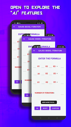 Android application Gauss Seidel Iteration Calcula screenshort