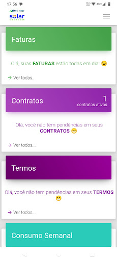 Android application Minha Solar screenshort