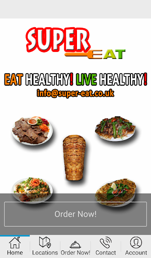 Android application Super Eat screenshort