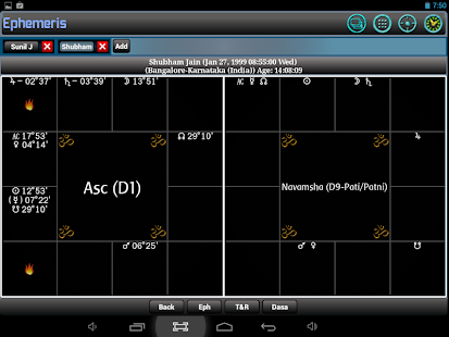 Ephemeris, Astrology Software Ekran görüntüsü