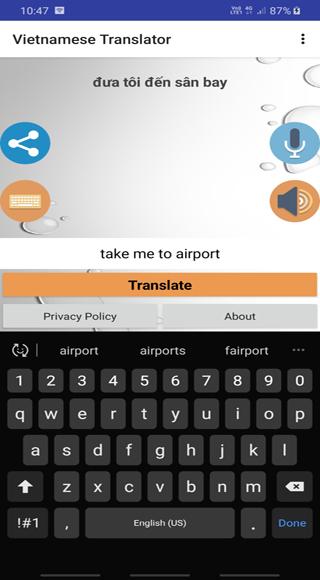 Android application Vietnamese Translator screenshort