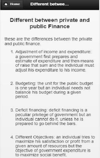 Public finance management Screen 3