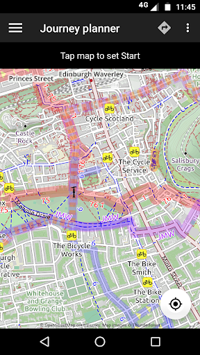 Android application CycleStreets journey planner screenshort