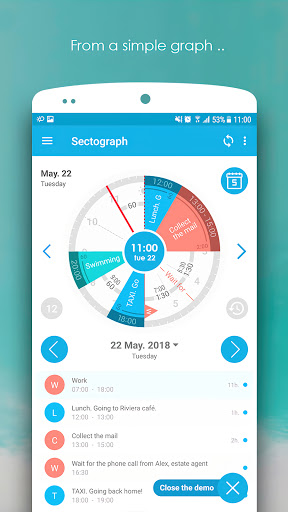 Sectograph. Day & Time planner screen 2
