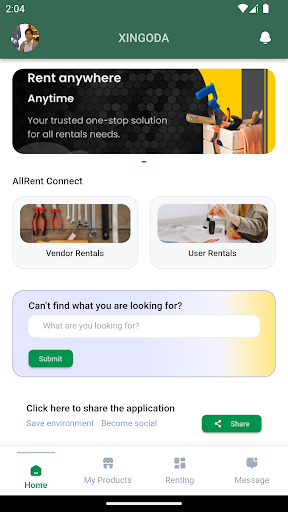 Android application XingodaVendorApp screenshort