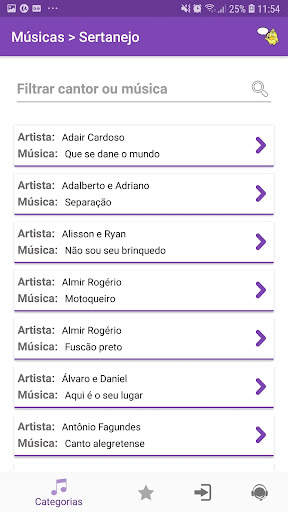 Kanarioke Catálogo de músicas Screen 3