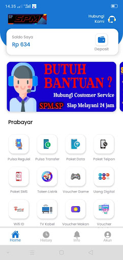 Android application SP MOBILE - PULSA MURAH screenshort