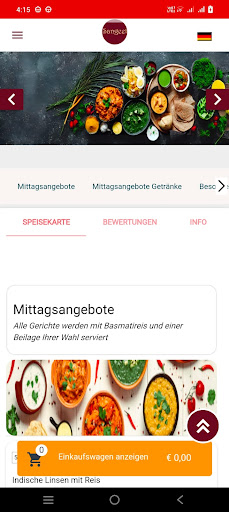 Sangeet Restaurant Penzberg Screenshot