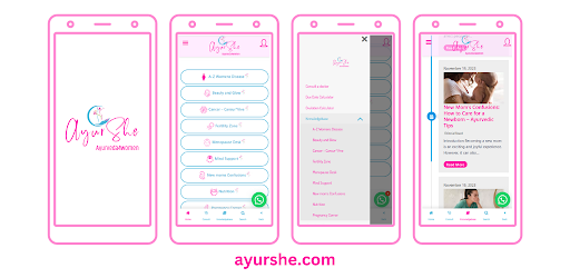Android application AyurShe - Ayurveda4Women screenshort
