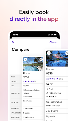 Screenshot of Vacation Rentals - HomeToGo