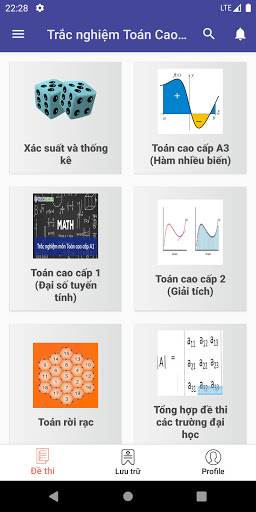 Android application Xác suất thống kê và toán cao screenshort