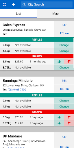 Gas Finder (Refills & Swaps) Screen 2