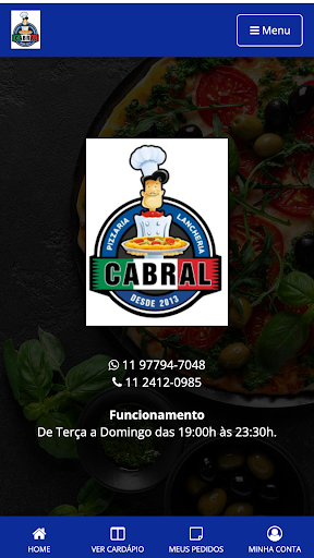 Android application Pizzaria Lancheria Cabral screenshort