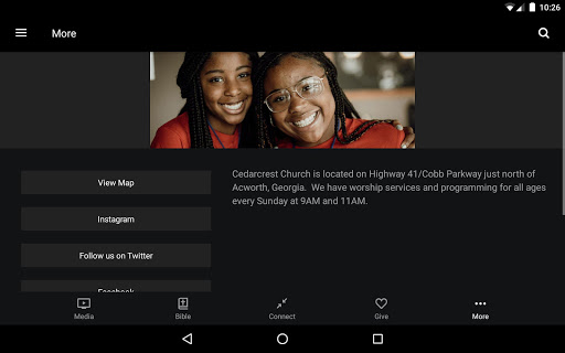 Screenshot of Cedarcrest Church