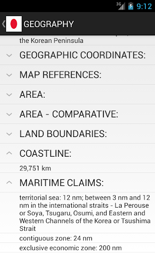 Android application Japan Facts screenshort