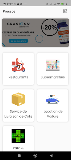 Android application Presso Delivery Hub screenshort