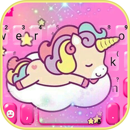 Pink Sleeping Unicorn Keyboard  Icon