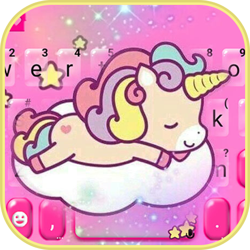Pink Sleeping Unicorn Keyboard logo