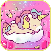 Pink Sleeping Unicorn Keyboard Theme