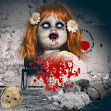 Haunted Doll Photo - Add scary doll and evil clown icon