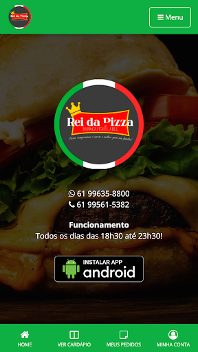 Android application Rei da Pizza screenshort