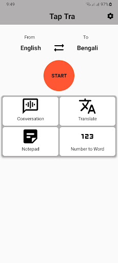 Android application Tap Tra - Translator and Notes screenshort